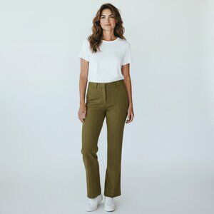 Burberry Prorsum Green Boucle Trousers